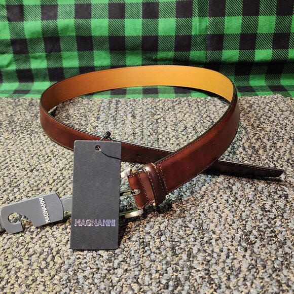 Magnanni Brown Leather Belt Mens 34 | Spanish Designer - Picture 1 of 6